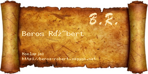 Beros Róbert névjegykártya